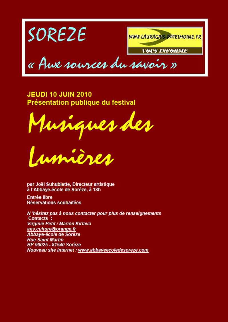 MUSIQUE DES LUMIERES