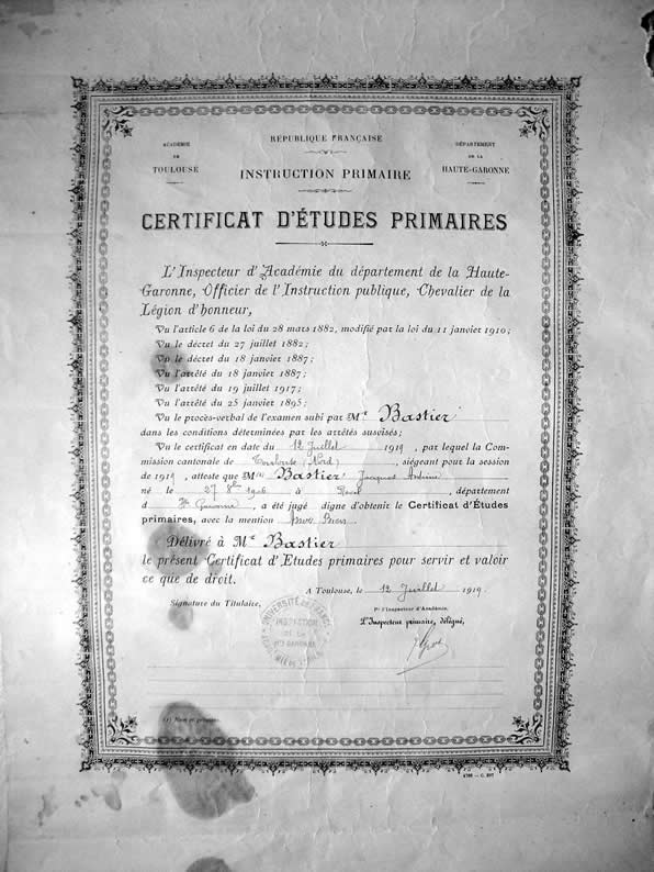 certificat etude primaire